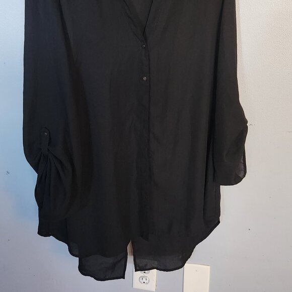 Sheer Button down Top - Picture 3 of 6